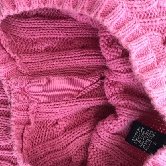 Vintage GAP Y2K Cable Knit Cardigan Sweater 3/4 Sleeve Bright Pink - Sz Small - Picture 12 of 13